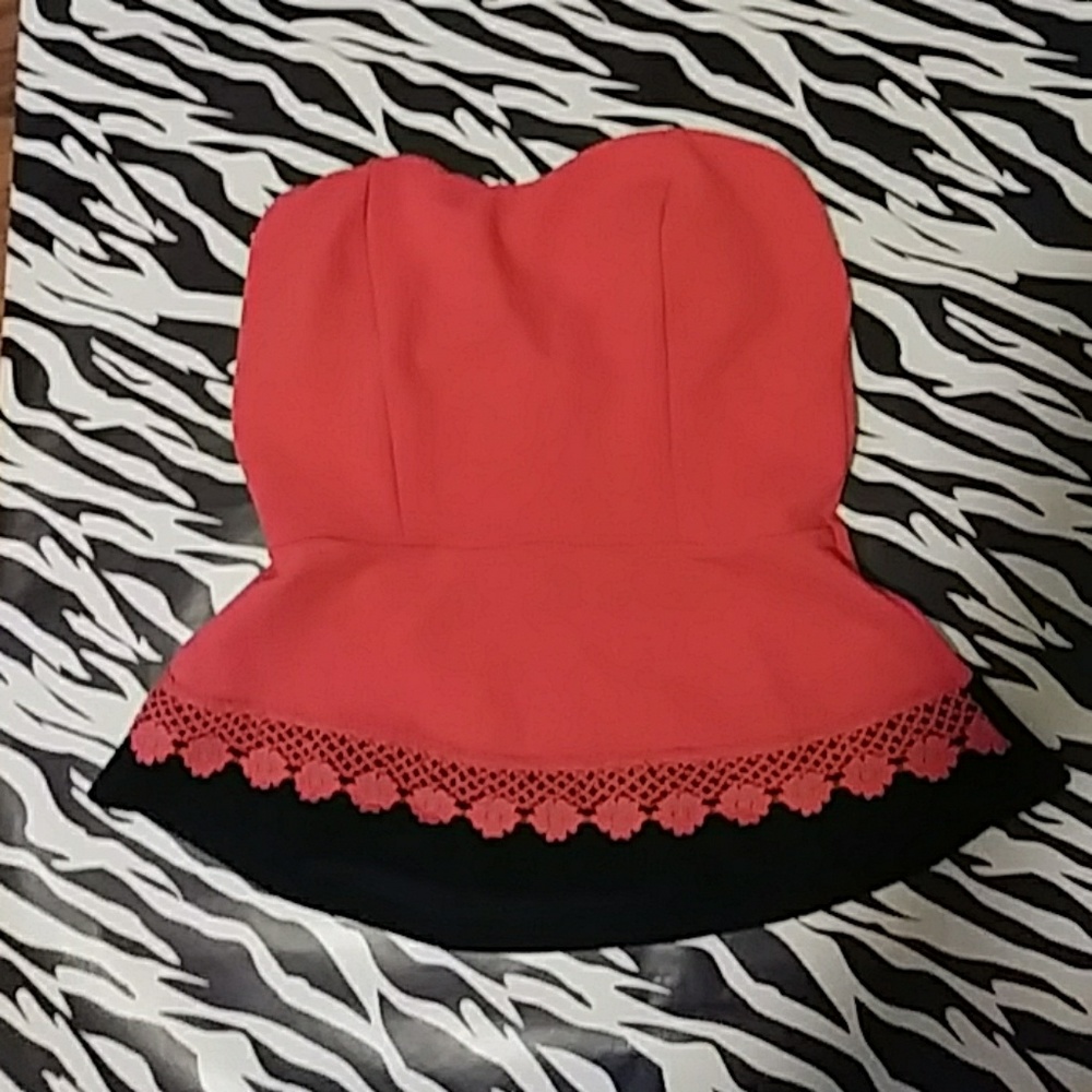 A summer strapless top